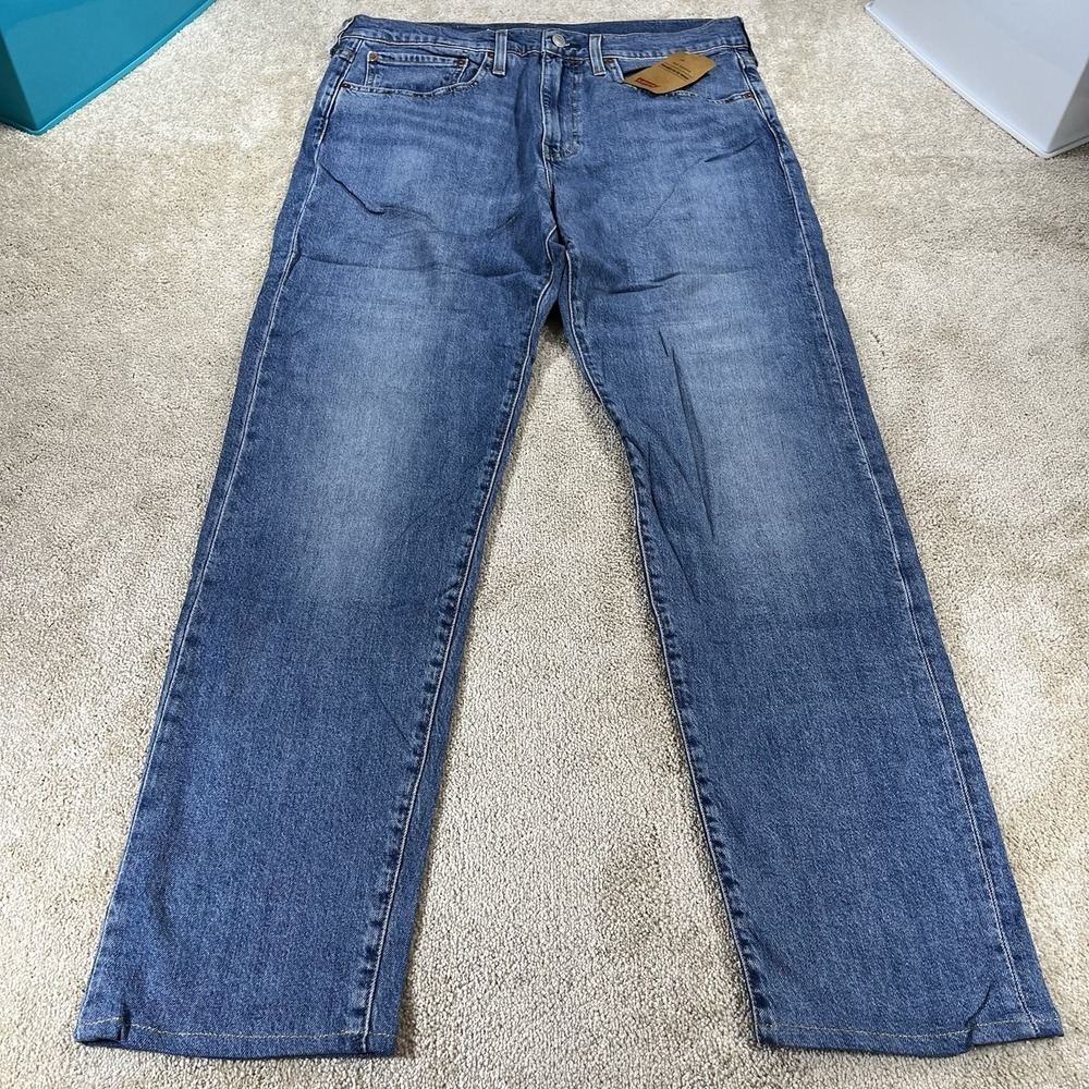 Levi's premium 502 Blue Jeans Men's Sz 34x34 True Fit 35x31 New Stretchy Denim